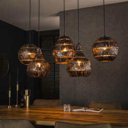 Hoyz hanglamp 5l strip multi shade bruin