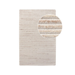 QUVIO Wollen vloerkleed – 160x230 cm – wol – ivoor