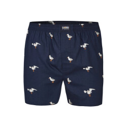 Happy Shorts X heren wijde boxershort met binnenbroek zeemeeuw print
