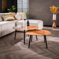 Hoyz salontafel set-2 rock organisch massief acaciahout