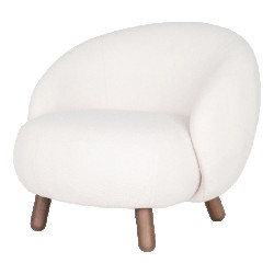 Artichok Mona fauteuil teddystof met walnoot kleur poten