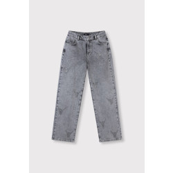 Alix The Label Ladies woven stras bull pants grey denim