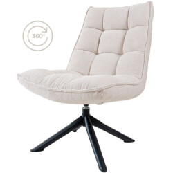 Home67 Fauteuil dorus bouclé naturel