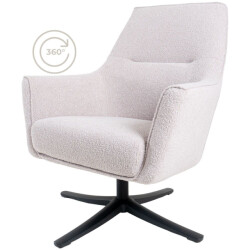 Home67 Fauteuil ties bouclé naturel