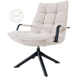 Home67 Fauteuil dorus arm bouclé naturel