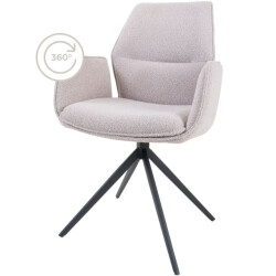 Home67 Eetkamerstoel miley bouclé naturel