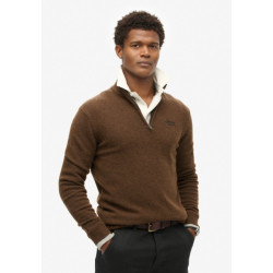 Superdry M6110640a chb essential henley half zip trui - light brown  