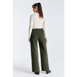 Cup of Joe Lulu cord wide leg jeans green