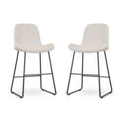 Nolon Nino-fé barkruk rib crème zwart onderstel 65 cm set van 2