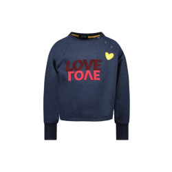 Like Flo Meisjes sweater melee artwork danee blauw melee