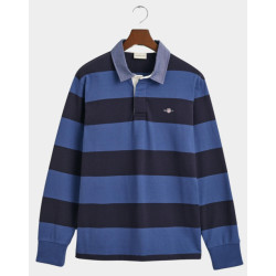 Gant Polo lange mouw chambray stripe heavy rugger 2004083/442