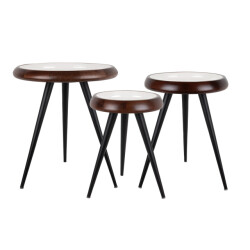 Leitmotiv bijzettafel set tripod ivoor set van 3