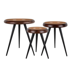Leitmotiv bijzettafel tripod zacht set van 3
