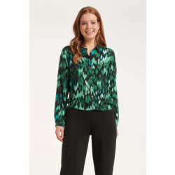 Smashed Lemon 24658 teale animal print blouse |