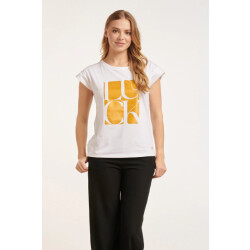 Smashed Lemon 24687 te t-shirt met 'luck' print |