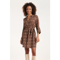 Smashed Lemon 24661 e tribal print jurk met kraag |