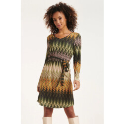 Smashed Lemon 24646 multicoloured zigzag jurk |