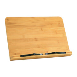 QUVIO Kookboekstandaard / boekenstandaard / tabletstandaard 33,5 x 23,5 cm bamboe