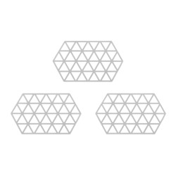 Krumble Siliconen pannenonderzetter hexagon lang - set van 3