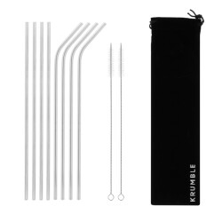 Krumble Rvs rietjes set van 8