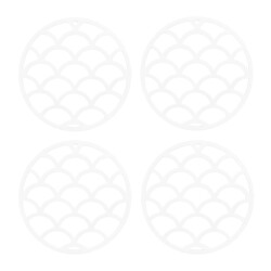 Krumble Siliconen pannenonderzetter rond met schubben patroon - set van 4