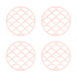 Krumble Siliconen pannenonderzetter rond met schubben patroon - set van 4