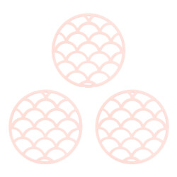 Krumble Siliconen pannenonderzetter rond met schubben patroon - set van 3