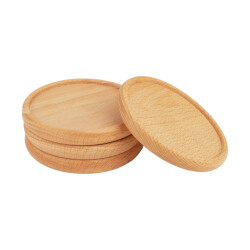 QUVIO Glasonderzetters set van 4 rond hout -