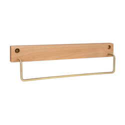 QUVIO Wand handdoekenhouder licht hout + 28 cm