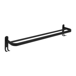 QUVIO Handdoekenrek wand met 2 stangen + 4 haakjes 57 cm aluminium -