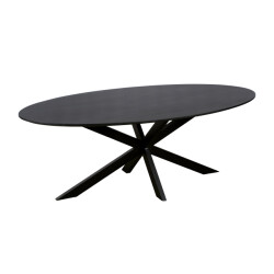 QUVIO Eettafel sofia– ovaal – 220x100 cm – stalen kruispoot – fsc®-gecertificeerd mangohout –