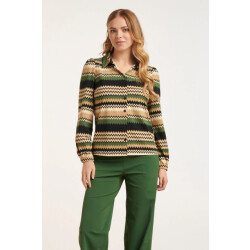 Smashed Lemon 24718 zigzag geprinte blousetravel kwaliteit |