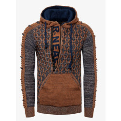 Rusty Neal heren trui camel hoodie 13362