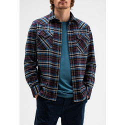 Butcher of Blue Lanton western check m2424018 845 pascha purple - overshirt