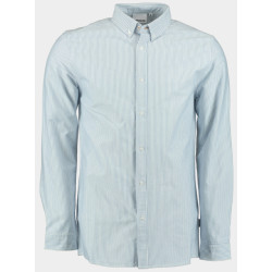 Bos Bright Blue Supply & co. casual hemd lange mouw stripe casual shirt 24307st91/210 light blue