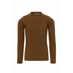 Looxs Revolution Meisjes t-shirt ls oker gestreept
