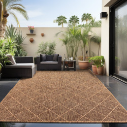 Muratap Skanda home outdoor binnen en buiten vloerkleed geruit design terra -