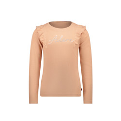 MAYCE Meisjes shirt rib ruffel sorbet