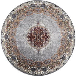 Muratap Isfahan oosters vloerkleed laagpolig klassiek vintage tapijt rond / multi 200 cm rond- 200 cm rond