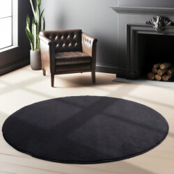 Muratap Sky soft uni basic rond vloerkleed laagpolig effen kleur -