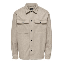 Only & Sons Onsash ovr woolen look pkt ls shirt licht