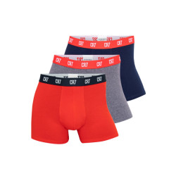 CR7 Heren boxershorts effen rood/grijs/blauw 3-pack