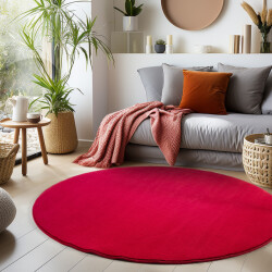 Muratap Sky soft uni basic rond vloerkleed laagpolig effen kleur -