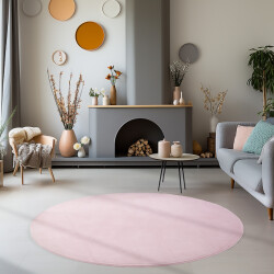 Muratap Sky soft uni basic rond vloerkleed laagpolig effen kleur -