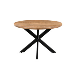 Livingfurn eetkamertafel jesper round 120cm mangohout / gecoat staal