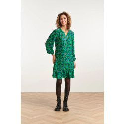 Smashed Lemon 23560 winter jurk losvallend jurk met levendige groen en