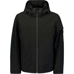 No Excess Jacket short fit hooded softshell s black