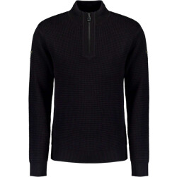 No Excess Pullover half zipper solid jacquard black