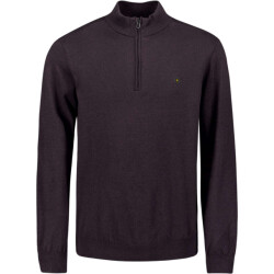 No Excess Pullover half zip 2 coloured melang aubergine