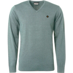 No Excess Pullover v-neck 2 coloured melange cloud